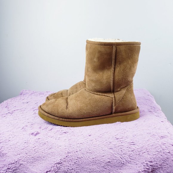 CALF LEATHER+SHEEPSKIN SHEARLING Lined Pull-on Boot W9 US UNBRANDED - Picture 2 of 6